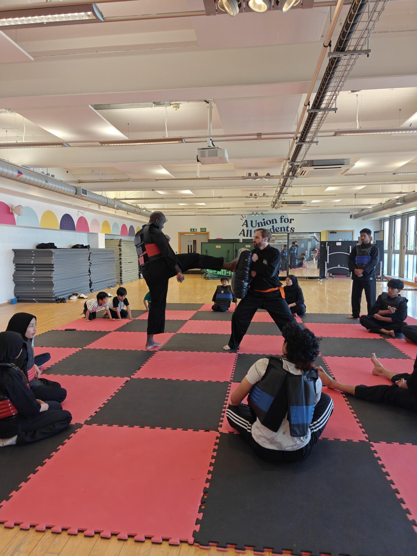 Djibril Aoudou and Shaiful Hakeem demonstrating a Tanding fight at the Bristol Silat Seminar